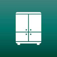 Cupboard icon on green background. Modern flat pictogram for business, marketing, internet. Simple flat vector symbol for web site design.