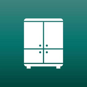 Cupboard icon on green background. Modern flat pictogram for business, marketing, internet. Simple flat vector symbol for web site design.