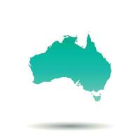 Australia map. Colorful turquoise vector illustration on white isolated background.