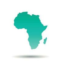 África mapa. vistoso turquesa vector ilustración en blanco aislado antecedentes.
