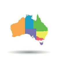 Australia map icon. Flat vector illustration. Australia sign symbol with shadow on white background.