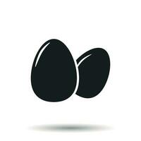 Egg Icon. Flat vector illustration on white background