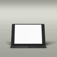 Pen tablet external keyboard for simply user isolated on grey background. photo