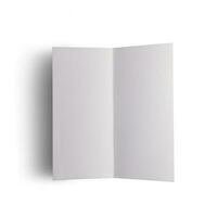 Folded square menu paper isolated on white background. photo
