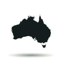 Australia map icon. Flat vector illustration. Australia sign symbol with shadow on white background.