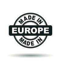Made in Europe black stamp. Vector illustration on white background