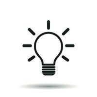 Light bulb icon on white background. Idea flat vector illustration. Icons for design, website.