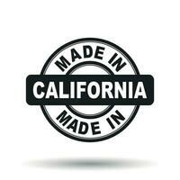 Made in California black stamp. Vector illustration on white background