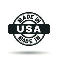 Made in USA, America black stamp. Vector illustration on white background