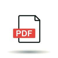 PDF icon on white background. Vector illustration.