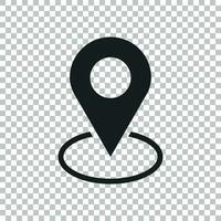 Pin icon vector. Location sign in flat style isolated on isolated background. Navigation map, gps concept. vector