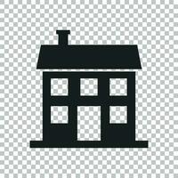 House icon. Vector illustration in flat style on isolated background.