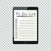 Businessman to do list, checklist with tablet computer. Check list icon flat vector illustration.