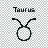 Taurus zodiac sign. Flat astrology vector illustration on white background.