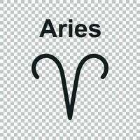 Aries zodiac sign. Flat astrology vector illustration on isolated background.