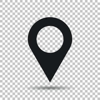 Pin icon vector. Location sign in flat style isolated on isolated background. Navigation map, gps concept. vector