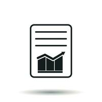 Checklist icon. Flat vector illustration. Document check sign symbol with shadow on white background.
