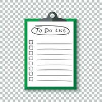 To do list icon with hand drawn text. Checklist, task list vector illustration in flat style on isolated background.