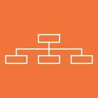 Structure simple flat icon. Vector illustration on orange background.