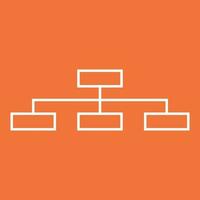 Structure simple flat icon. Vector illustration on orange background.