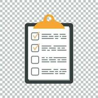 To do list icon. Checklist, task list vector illustration in flat style. Reminder concept icon on isolated background.