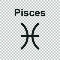 Piscis zodíaco signo. plano astrología vector ilustración en aislado antecedentes.