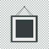 Realistic photo frame isolated on isolated background. Pictures frame vector illustration.