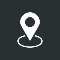 Pin icon vector. Location sign in flat style isolated on black background. Navigation map, gps concept. vector