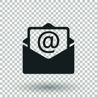 Mail envelope icon vector on isolated background. Symbols of email flat vector illustration.