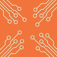 circuito tablero icono. tecnología esquema símbolo plano vector ilustración en naranja antecedentes.