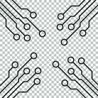 Circuit board icon. Technology scheme symbol flat vector illustration on isolated background.