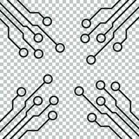 Circuit board icon. Technology scheme symbol flat vector illustration on isolated background.