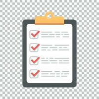 To do list icon. Checklist, task list vector illustration in flat style. Reminder concept icon on isolated background.