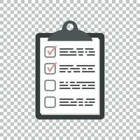 To do list icon. Checklist, task list vector illustration in flat style. Reminder concept icon on isolated background.