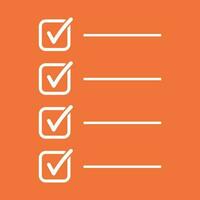 To do list icon. Checklist, task list vector illustration in flat style. Reminder concept icon on orange background.