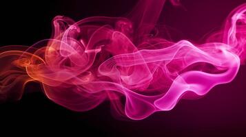 Magenta smoke, gracefully curling through the air, photo