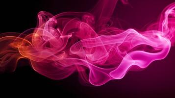 Magenta smoke, gracefully curling through the air, Generative AI photo