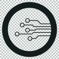 Circuit board icon. Technology scheme symbol flat vector illustration on isolated background.