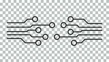 circuito tablero icono. tecnología esquema símbolo plano vector ilustración en naranja antecedentes.