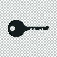 llave icono vector ilustración en plano estilo aislado. desbloquear símbolo para web sitio diseño, logo, aplicación, ui