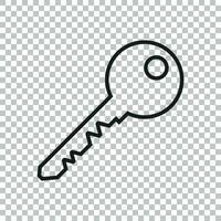 Key Icon vector illustration in flat style isolated. Unlock symbol for web site design, logo, app, ui.