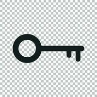 Key Icon vector illustration in flat style isolated. Unlock symbol for web site design, logo, app, ui.