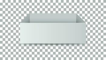 White cardboard package box. Vector illustration isolated on isolated background.