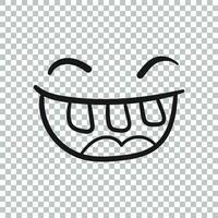 sencillo sonrisa con lengua vector icono. mano dibujado cara garabatear ilustración en aislado antecedentes.