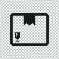 Closed box icon. Shipping pack flat vector illustration on isolated background.