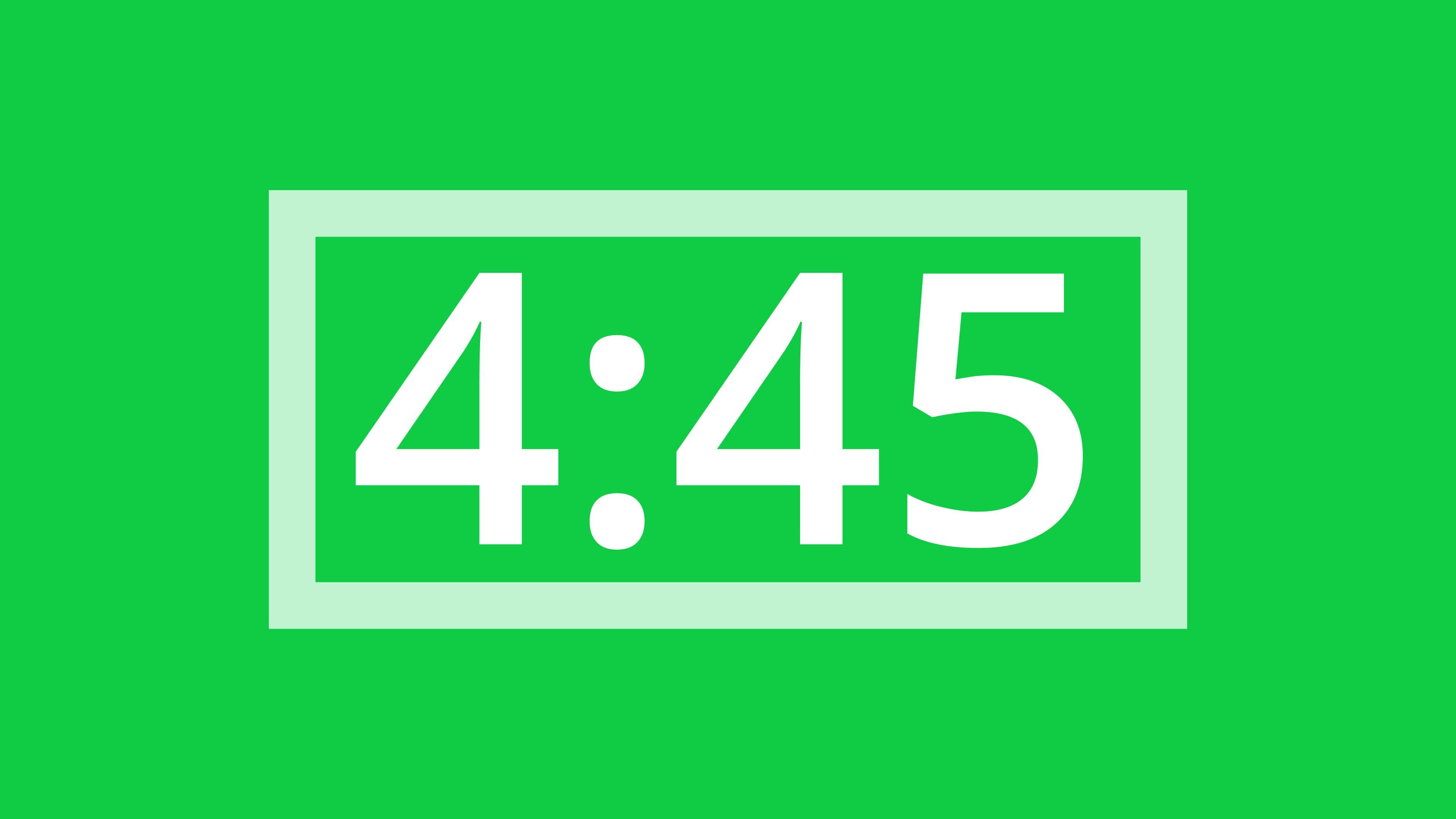5 minutes timer animation accelerated to 1 minute with white square