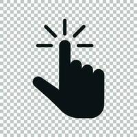 Click mouse icon in transparent style. Pointer vector illustration on isolated background. Hand push button business concept.