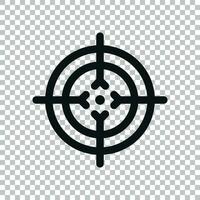 Shooting target vector icon in transparent style. Aim sniper symbol illustration on isolated background. Target aim business concept.