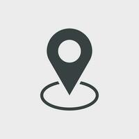 Pin icon vector. Location sign in flat style isolated on white background. Navigation map, gps concept. vector