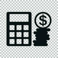 Money calculation icon in transparent style. Budget banking vector illustration on isolated background. Financial payment business concept.